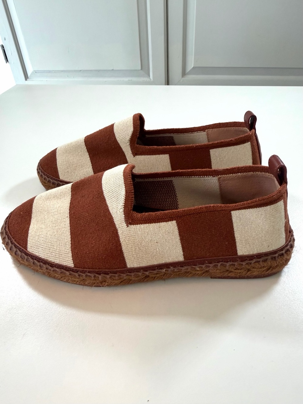 Loro Piana Seaside Walk Canvas Espadrilles Brown Cream Striped EU 37 - Picture 3 of 17